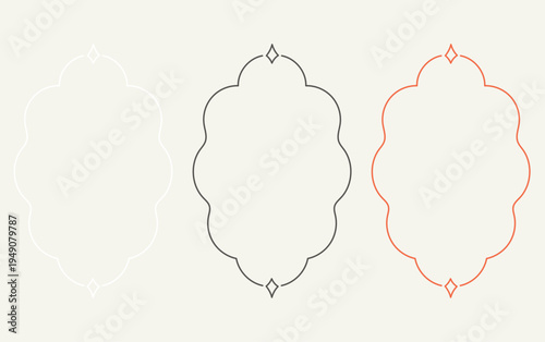 Retro vintage bows and ribbons frame drawings for greeting cards, Hand drawn borders for social media decoration template, Borders for wedding invitations, birthday card, lunch menus.