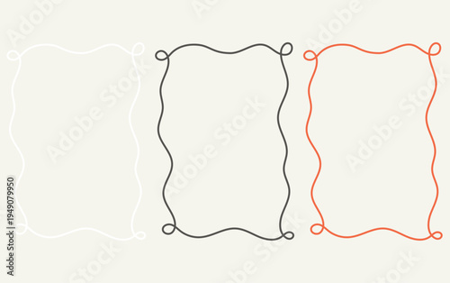 Retro vintage bows and ribbons frame drawings for greeting cards, Hand drawn borders for social media decoration template, Borders for wedding invitations, birthday card, lunch menus.