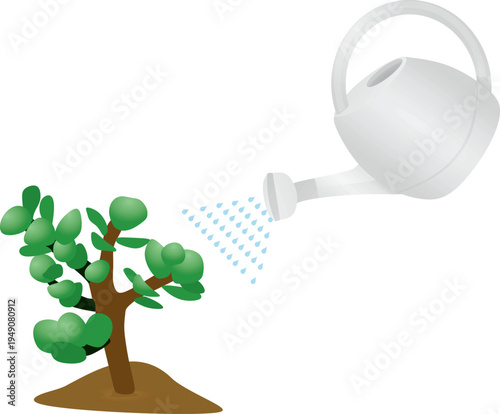 Metal water can. vector illustration