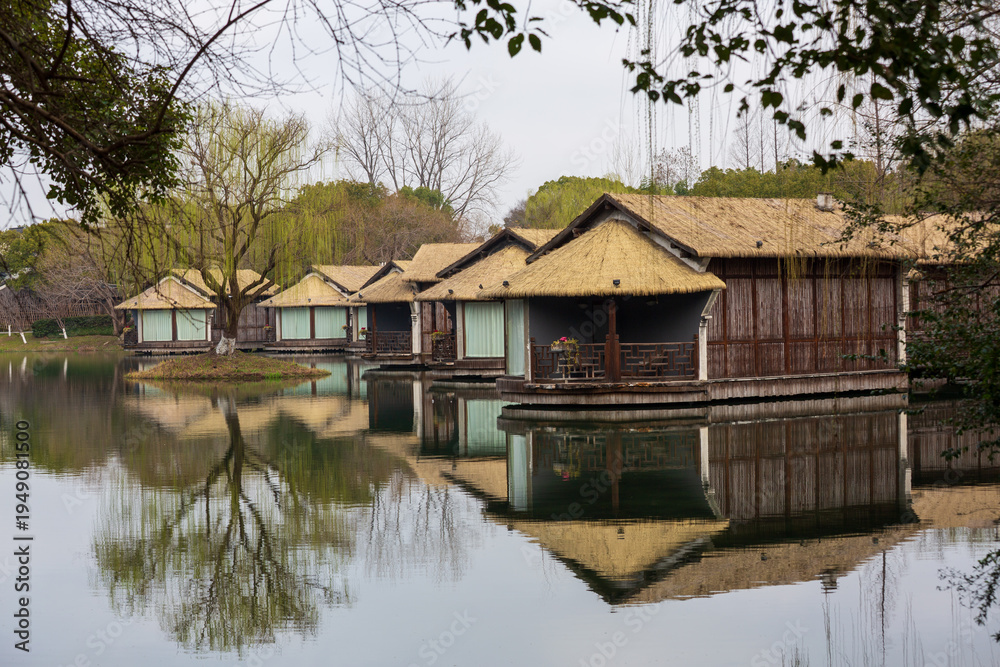 Obraz premium Ancient charm scenery of historic residences in the Jiangnan water town of Wuzhen, China