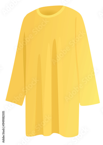 Yellow modest dress. vector illustration