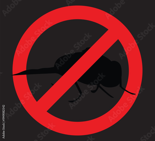 Forbidden fly sign. vector illustration