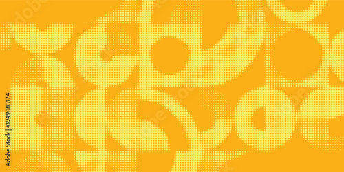 Yellow halftone pattern. Retro comic gradient background. Bright orange pixelated dotted texture overlay. Cartoon pop art faded gradient pattern. Vector backdrop for poster  banner  advertisement