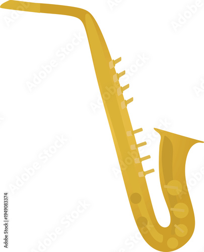 Yellow little saxophone. vector illustration