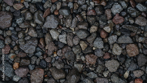 Wet Gravel and Small Stones Texture Background