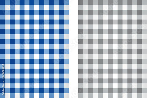 Blue and white and grey and white tablecloth pattern. vector illustration