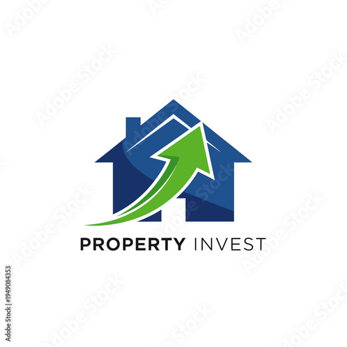 Free Download House Outline with Upward Growth Arrow Logo for Property Investment, isolated white background. - GFXLoad
