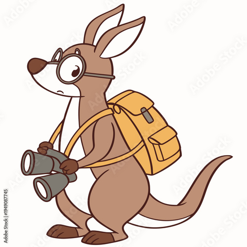 SVG art: A Bashful Kangaroo in a Forest adventure vibe with wearing glasses, tinted with Evergreen Trails tones