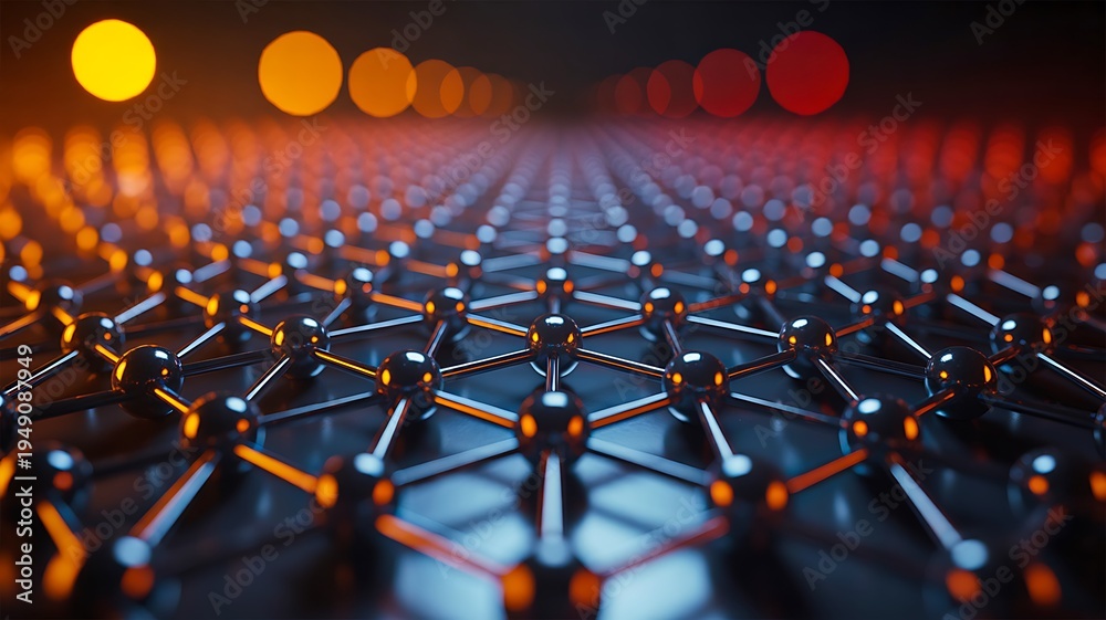 Obraz premium Abstract nanotechnology molecular network background representing science data connection and futuristic technology