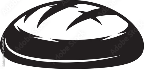 Vector illustration of a black and white surfboard
