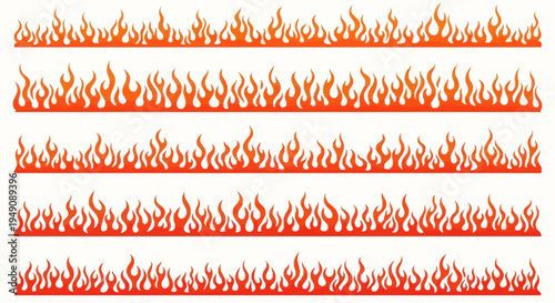 Flame design elements for graphic resources.