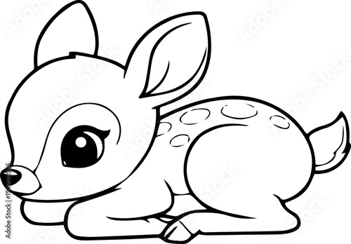 cute baby deer black silhouette wild life