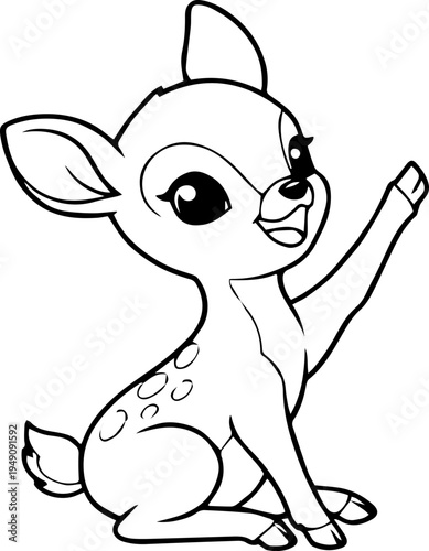 cute baby deer black silhouette wild life