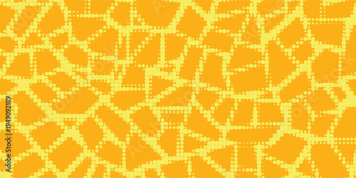 Yellow halftone pattern. Retro comic gradient background. Bright orange pixelated dotted texture overlay. Cartoon pop art faded gradient pattern. Vector backdrop for poster  banner  advertisement