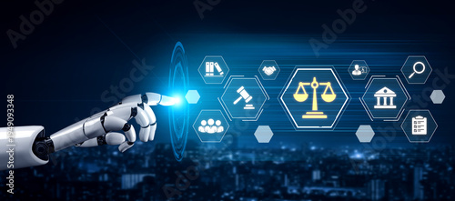 An AI assistant provides corporate legal services, managing compliance with business law. This smart system automates legal research and document review for matters of justice. Fermion