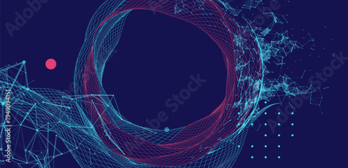 Abstract wireframe background. Modern science art elements.