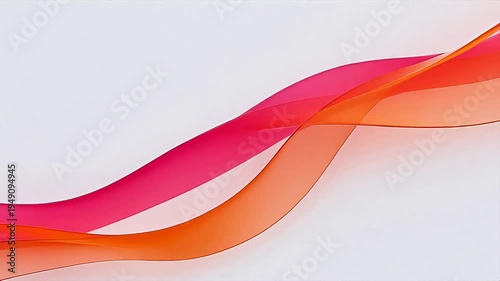 Elegant flowing red and orange ribbon waves on white background — abstract, modern, dynamic design for branding, presentations, or digital media