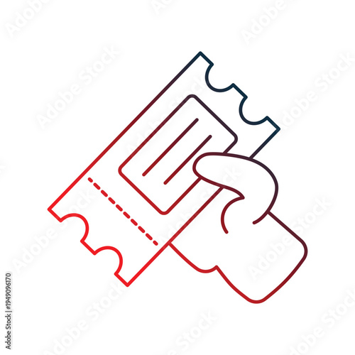 Ticketing icon with white background vector stock illustration
