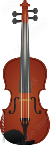 Traditional brown violin. vector illustration