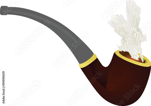 Brown smoking pipe. vector illustration