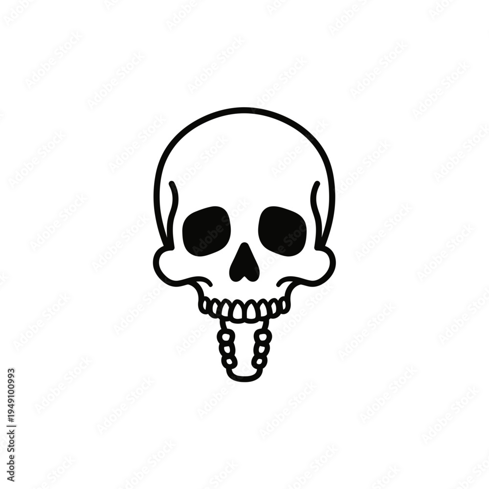 Fototapeta premium Minimalist Skull Line Art vector illustration