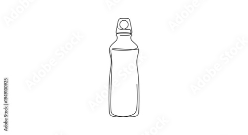 Reusable water bottle line art vector illustration
