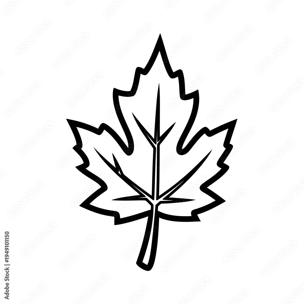 Obraz premium Maple Leaf Outline Vector Graphic vector illustration