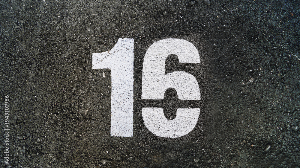 Fototapeta premium Number sixteen, 16