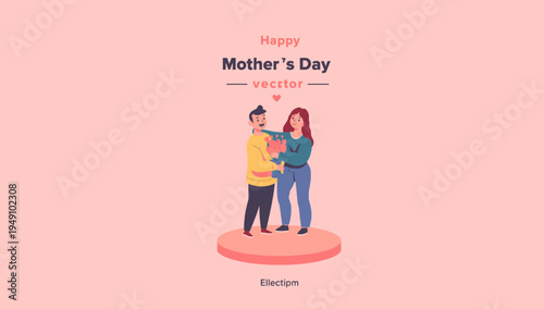 Happy Mother's Day vector illustration design.
