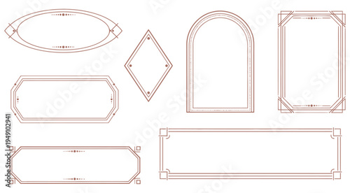 A collection of ornate, geometric, and decorative frames in various shapes, perfect for embellishing documents, invitations, or artwork
