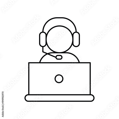 Helpdesk icon with white background vector stock illustration