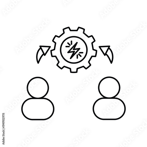 Conflict Resolution icon with white background vector stock illustration