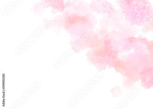 桜の水彩背景素材