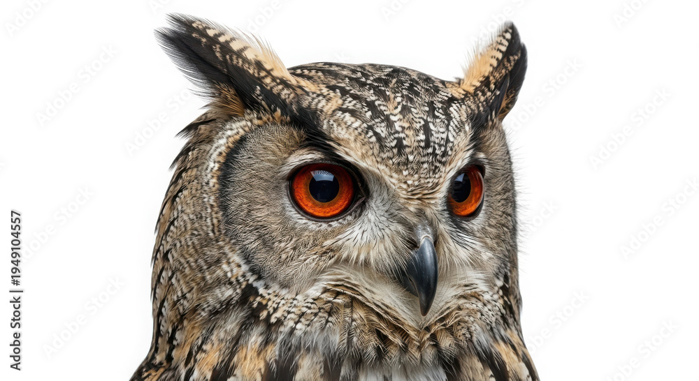 Obraz premium Close Up Portrait of a Great Horned Owl