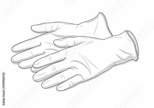 A pair of white protective gloves.