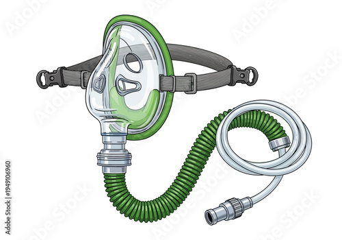 CPAP Machine Respiratory Therapy Device.