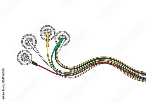 Colorful wires and connectors closeup.