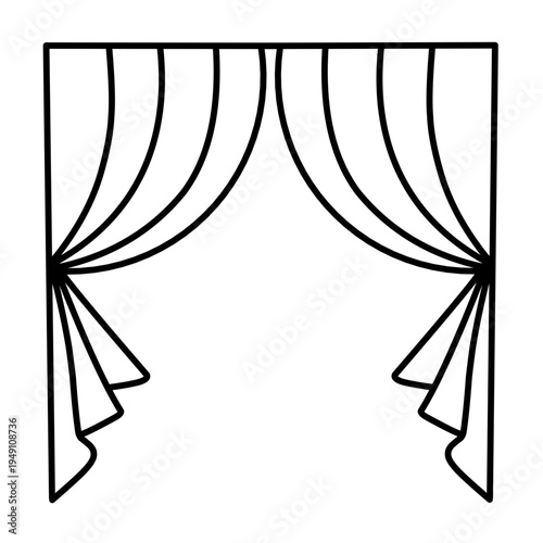 Window Curtain Icon Vector