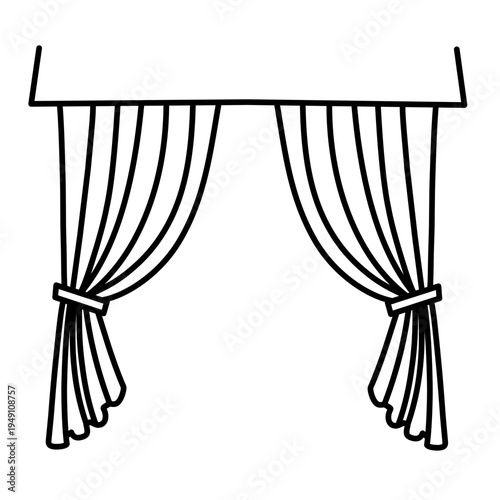 Window Curtain Icon Vector