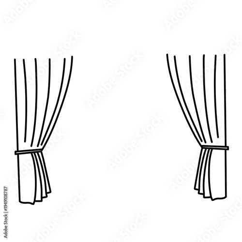 Window Curtain Icon Vector