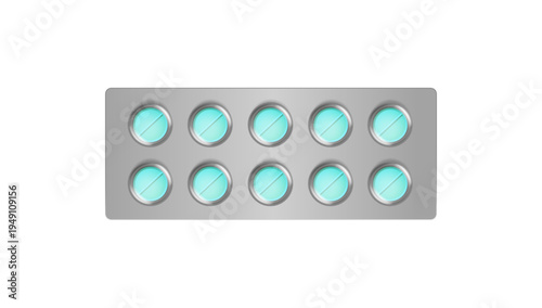 Blister pack medicine tablets pharmaceutical pills packaging illustration healthcare drug capsule strip vector design medical treatment concept