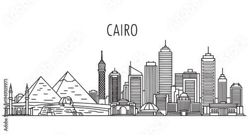 Cairo Skyline Vector Illustration