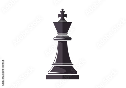 Black Chess King Piece Closeup.