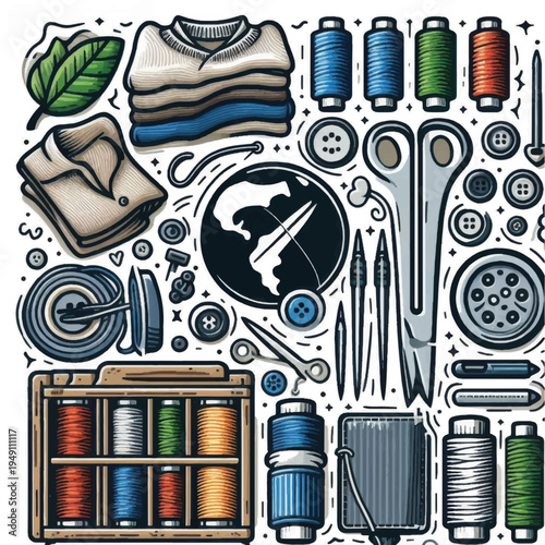 Sewing Supplies and Threads for Clothing.