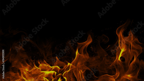 фотографія Fiery orange flame wave abstract background 4K
