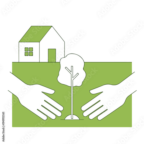 green house in hands