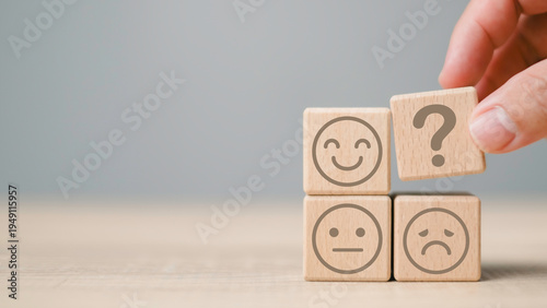 Fotografía Customer satisfaction survey and emotional wellness concept