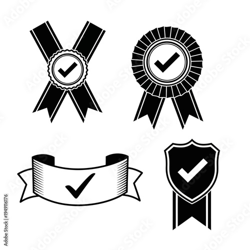Black and white checkmark icons set.