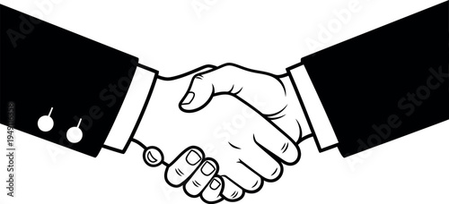 Handshake between two business partners or friends in formal wear