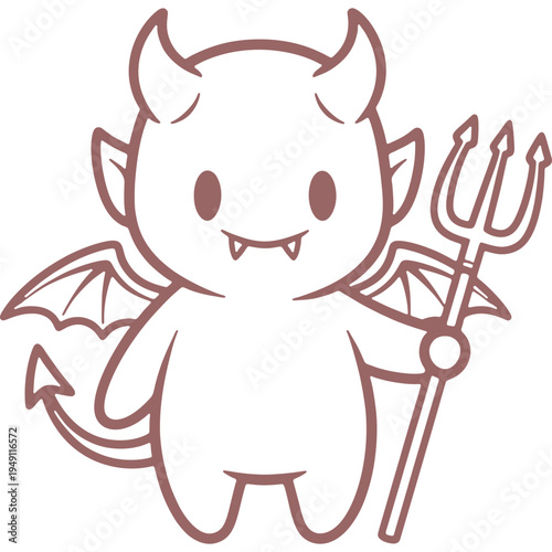 Cute Devil Character Illustration